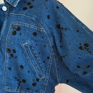 NWT Pilcro Anthropologie Denim Embellished Jacket